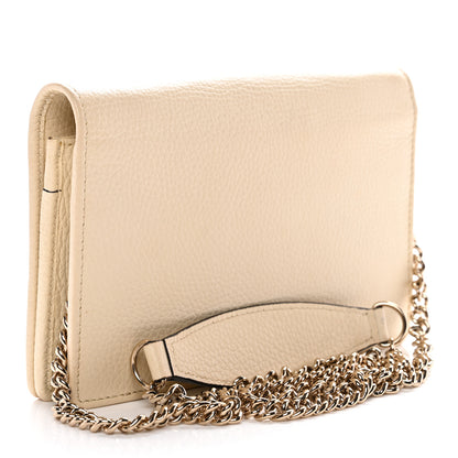 Gucci Pebbled Calfskin Soho Wallet on Chain Ivoire 3 of 13