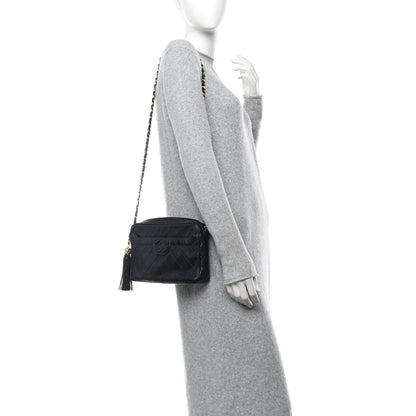 Chanel Lambskin Quilted Tassel Camera Case Black 2 of 7
