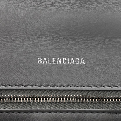 Balenciaga Shiny Calfskin Crocodile Embossed Small Hourglass Top Handle Bag Steel Grey 6 of 14
