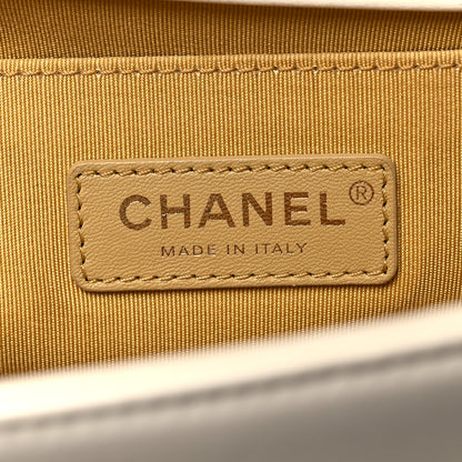 Chanel Lambskin Quilted Medium Boy Studded Handle Flap Black Gold 6 of 14