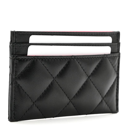 Chanel Lambskin Plexiglass Quilted Coco Love Card Holder Black 3 of 8