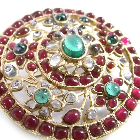 Chanel Gripoix Poured Glass Brooch Gold 4 of 6