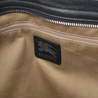 Burberry Calfskin Haymarket Check Toggle Shoulder Bag Black 6 of 14