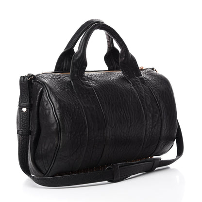 Alexander Wang Pebbled Lambskin Rocco Black Rose Gold Hardware 3 of 9