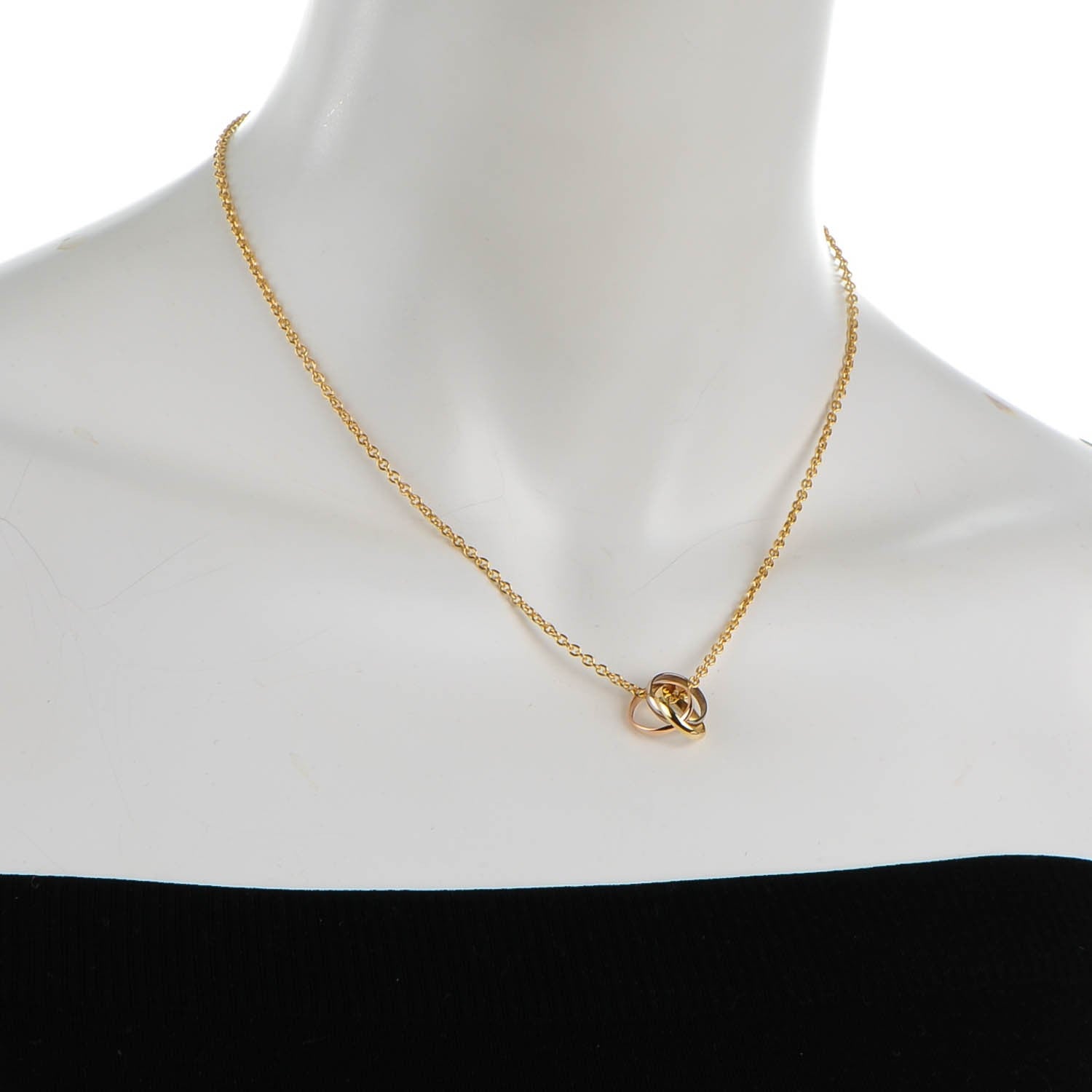 Cartier 18K Pink Yellow White Gold Trinity Pendant Necklace 2 of 9