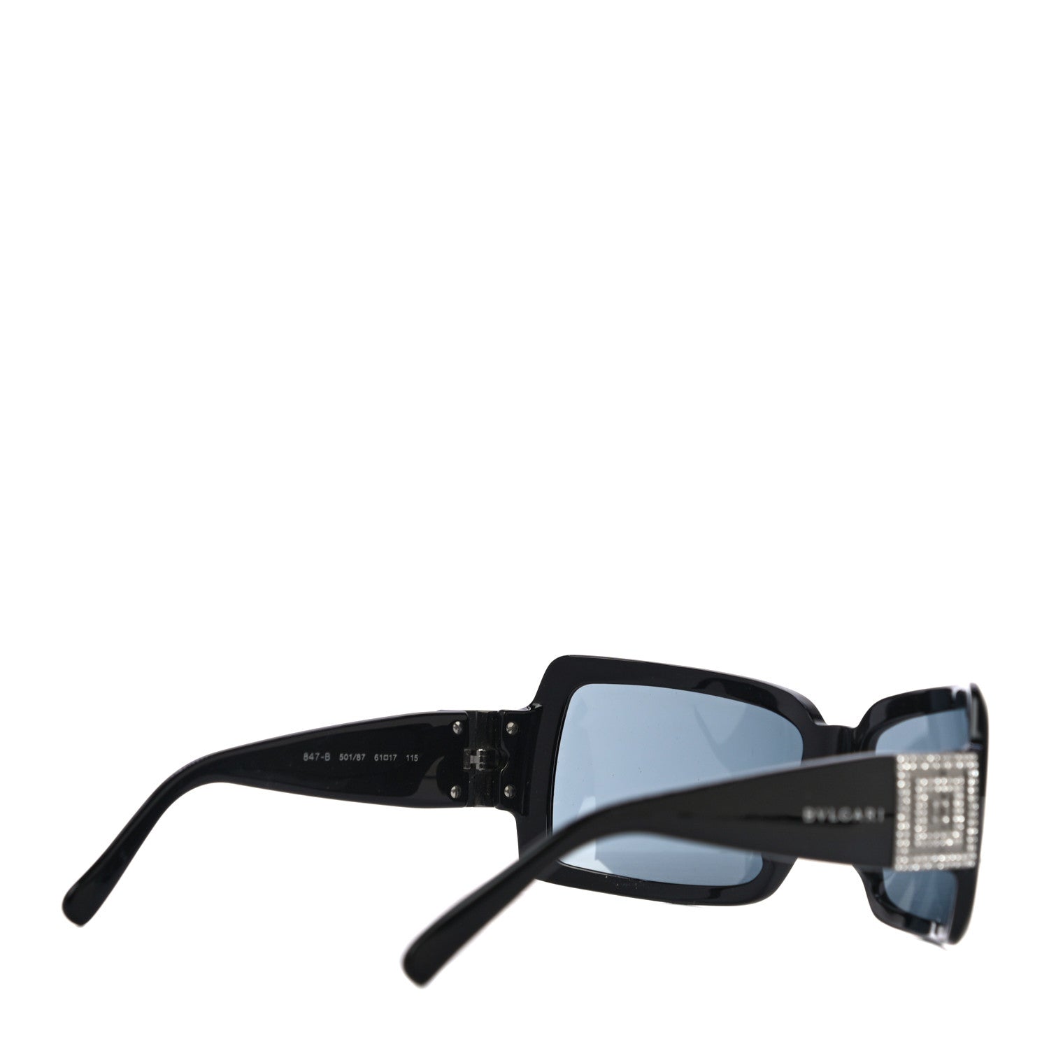 Bulgari Crystal Square 847-B Sunglasses Black 3 of 7