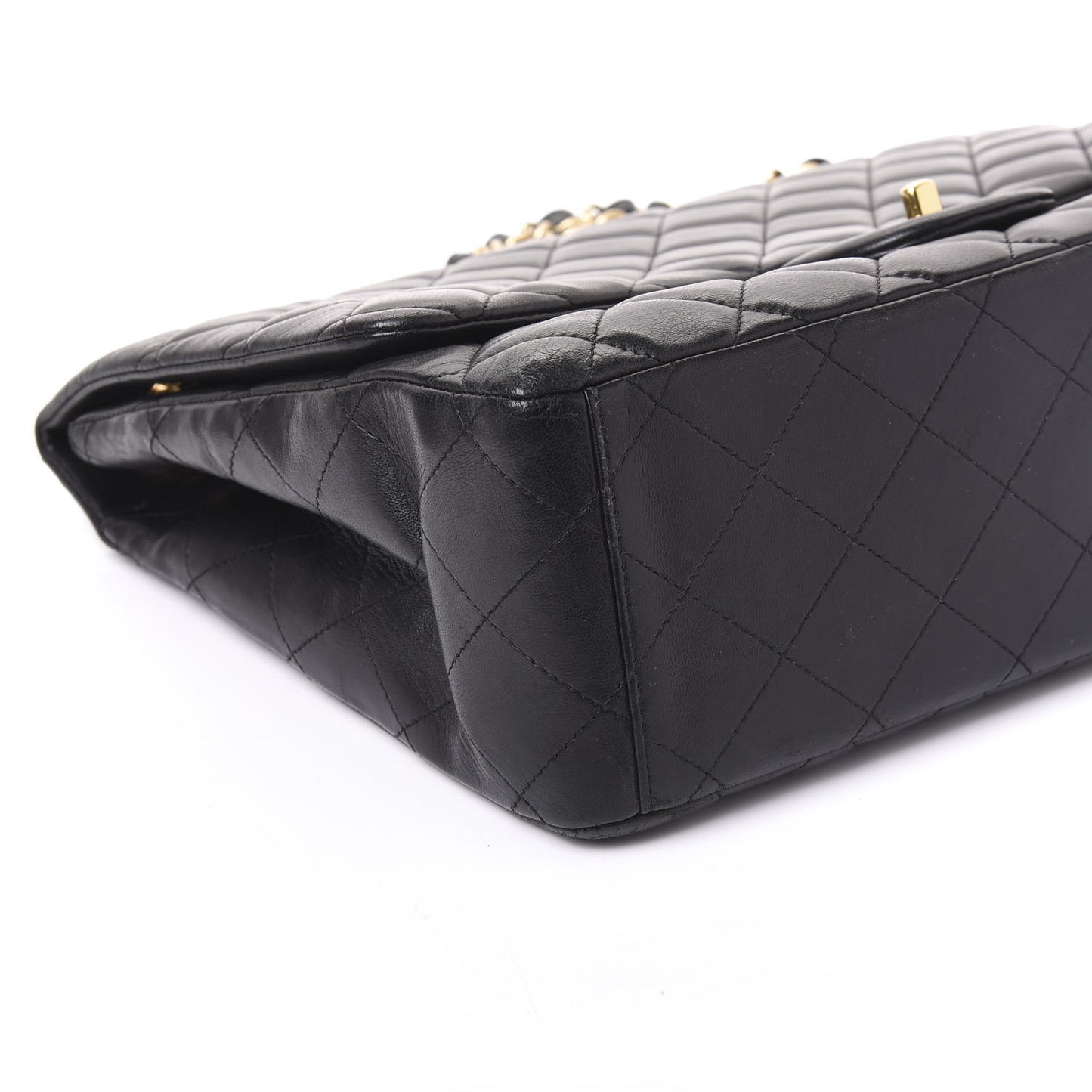 Lambskin Quilted Maxi Single Flap Black