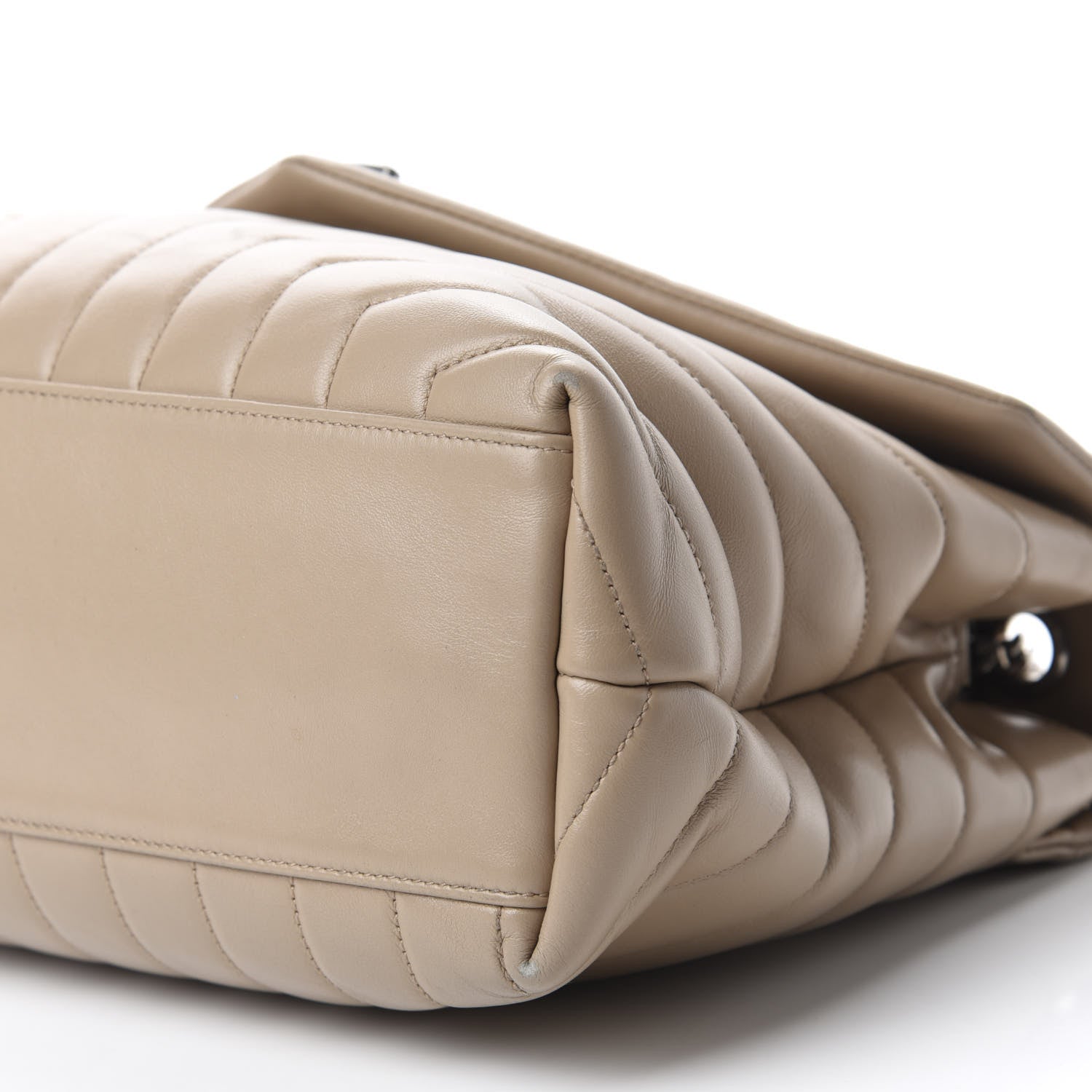 Saint Laurent Calfskin Y Quilted Monogram Medium Loulou Chain Satchel Dark Beige 7 of 11