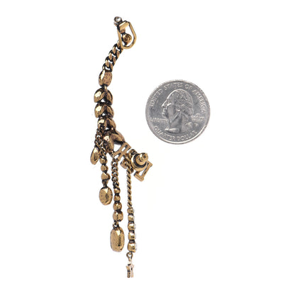 Christian Dior Crystal Metal Logo Dio(r)evolution Earring Aged Gold 2 of 4