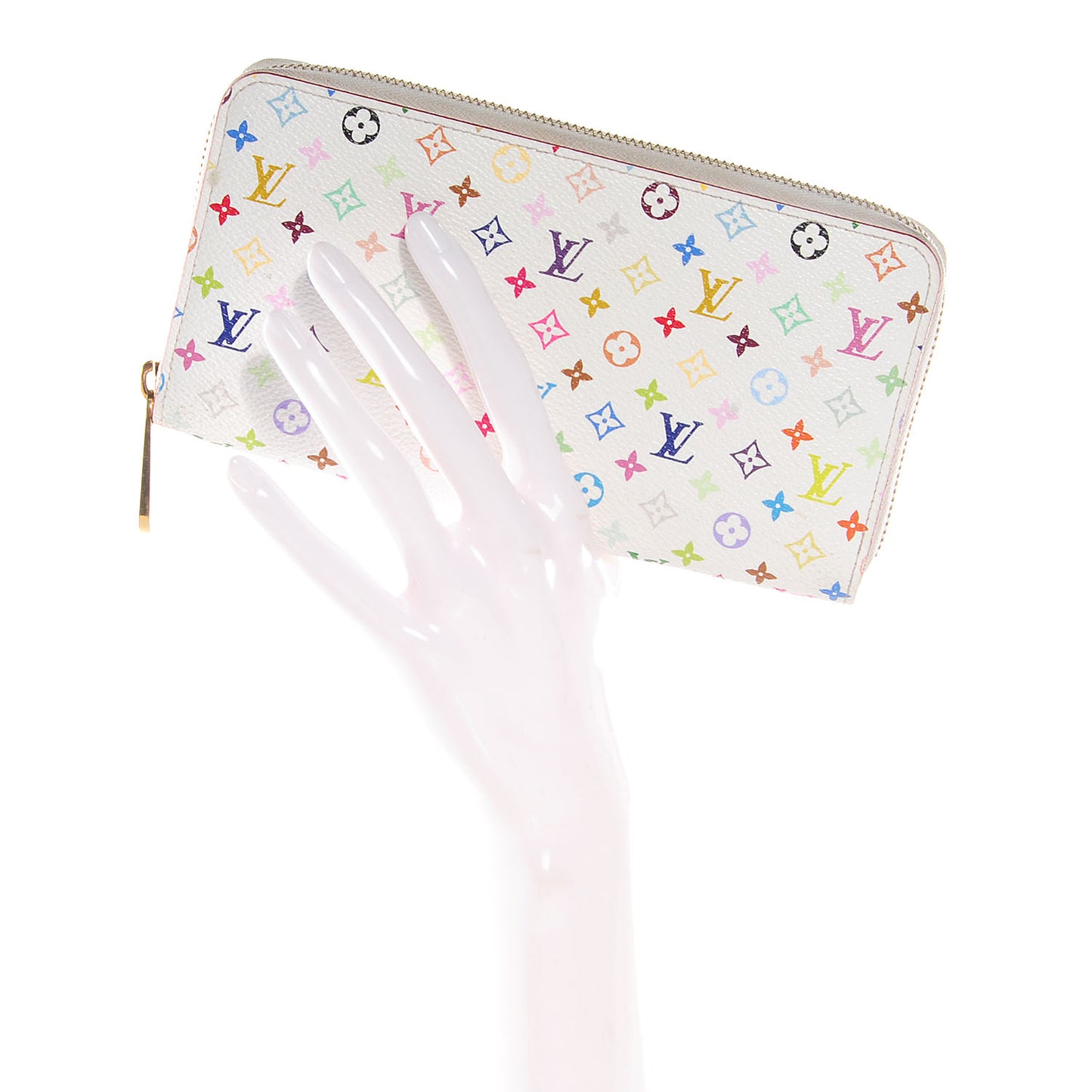 Monogram Multicolor Zippy Wallet White Litchi
