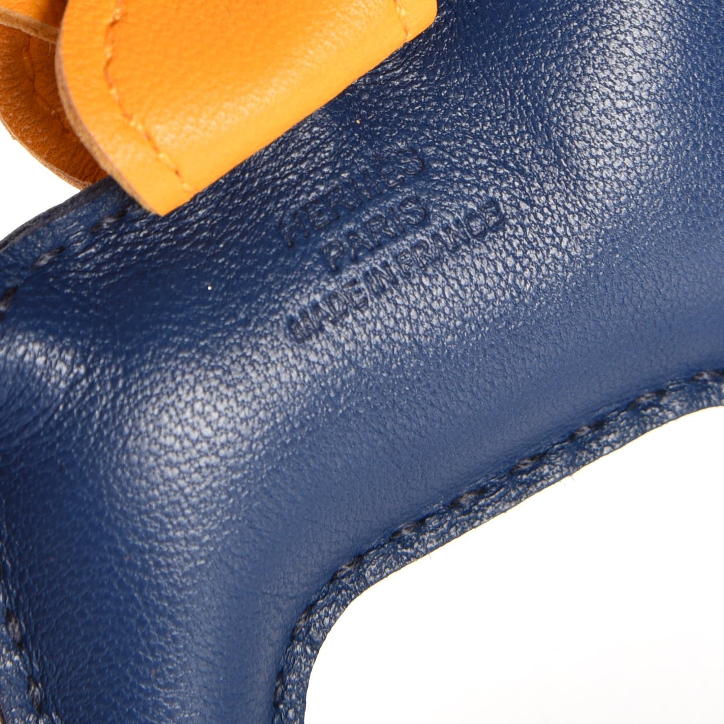 Milo Lambskin Grigri Rodeo Horse Bag Charm PM Bleu de Malte Cornaline Jaune D'Or