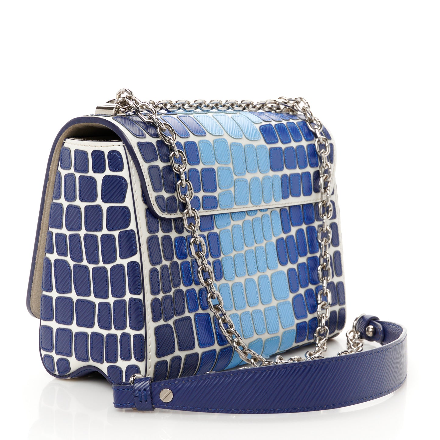 Epi Savane Twist Shoulder Bag MM Blue