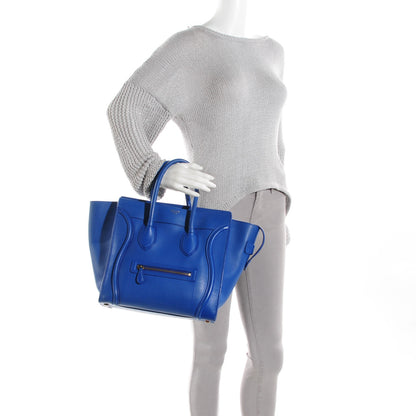 Celine Smooth Calfskin Mini Luggage Electric Blue 2 of 11