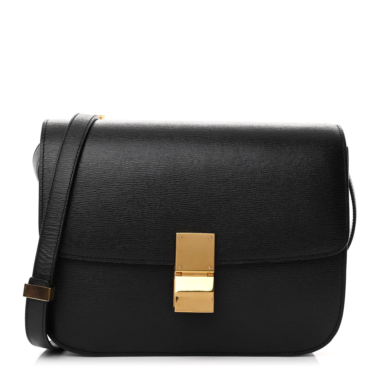 Celine Liege Calfskin Medium Classic Box Flap Bag Black 1 of 9