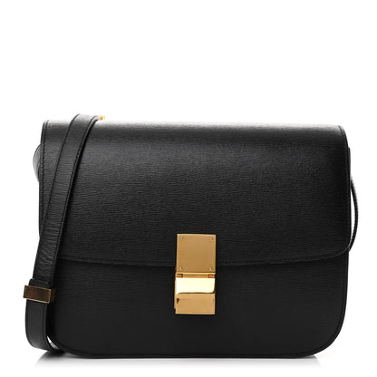 Celine Liege Calfskin Medium Classic Box Flap Bag Black 1 of 9