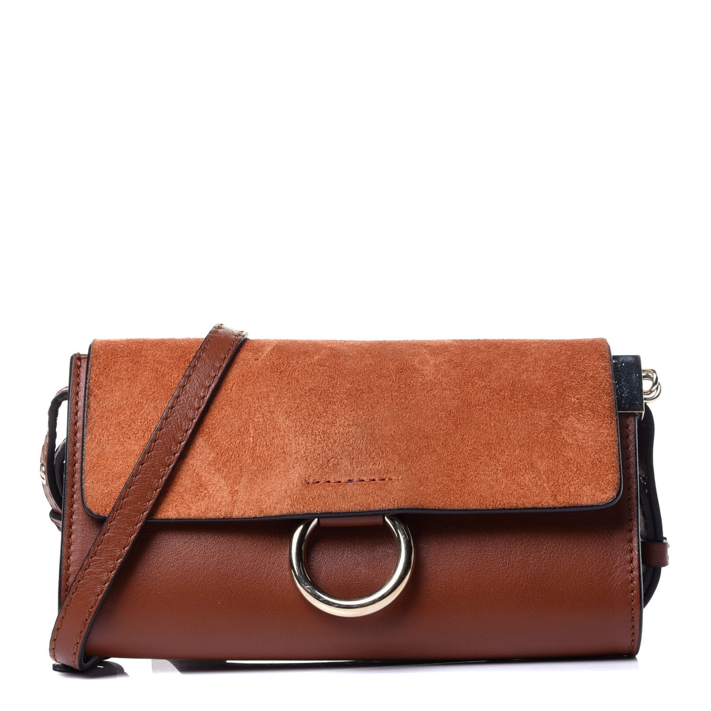 Suede Calfskin Mini Faye Shoulder Bag Tobacco