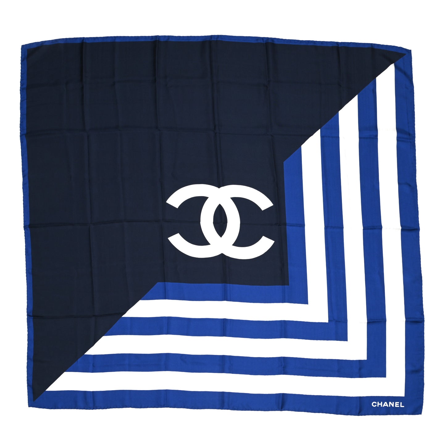 Silk Striped CC Square Blue White