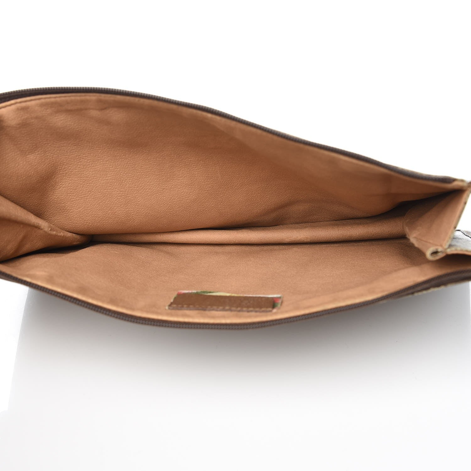 Gucci GG Supreme Monogram Large Zip Pouch Beige Brown 5 of 12