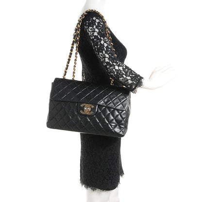 Chanel Lambskin Quilted XL Jumbo Flap Black 2 of 9