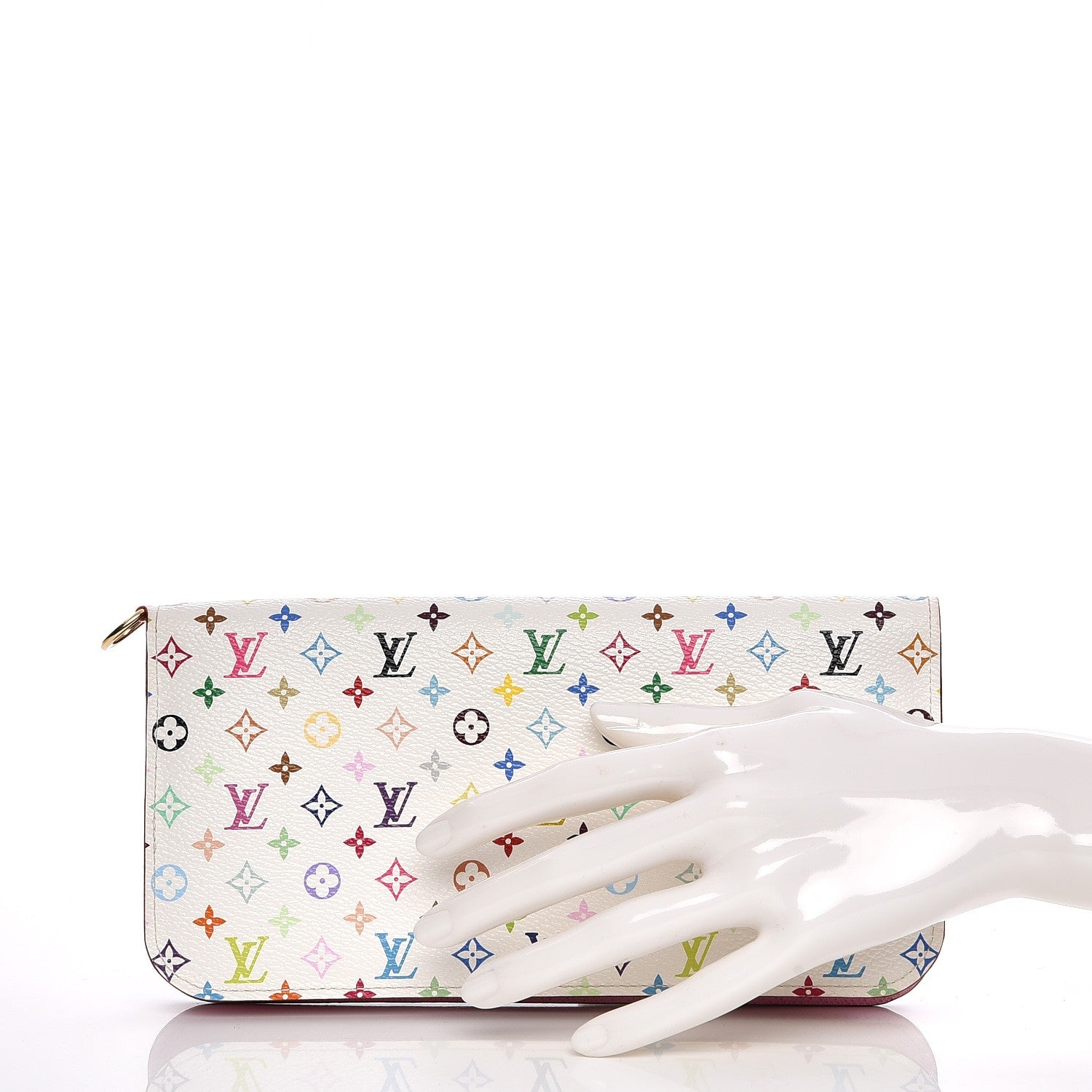 Louis Vuitton Monogram Multicolor Insolite Wallet White Litchi 2 of 6