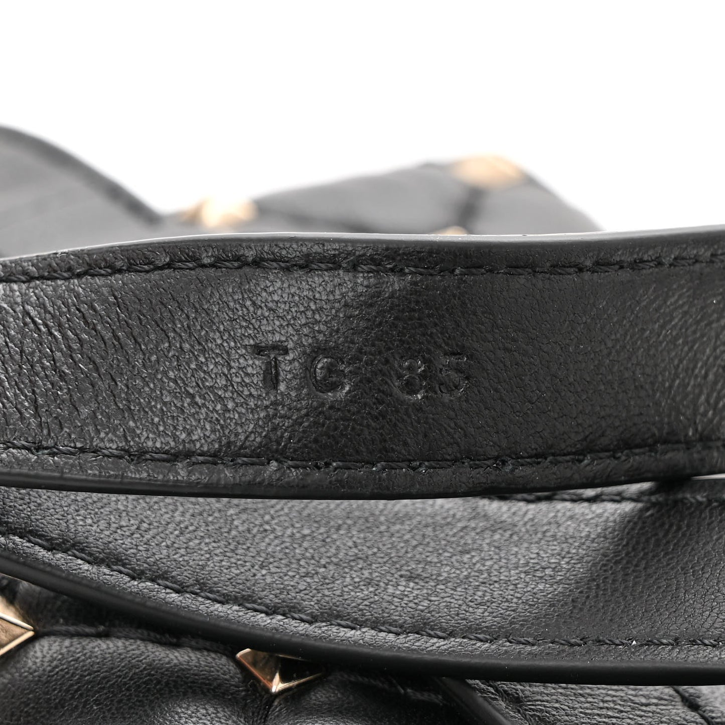 Lambskin Rockstud Spike Belt Bag 85 Black