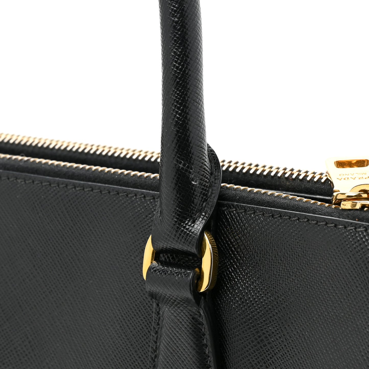 Saffiano Small Galleria Double Zip Tote Black