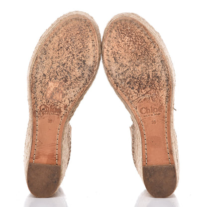 Chloe Suede D'Orsay Espadrille Wedges 36 Reef Shell 7 of 12
