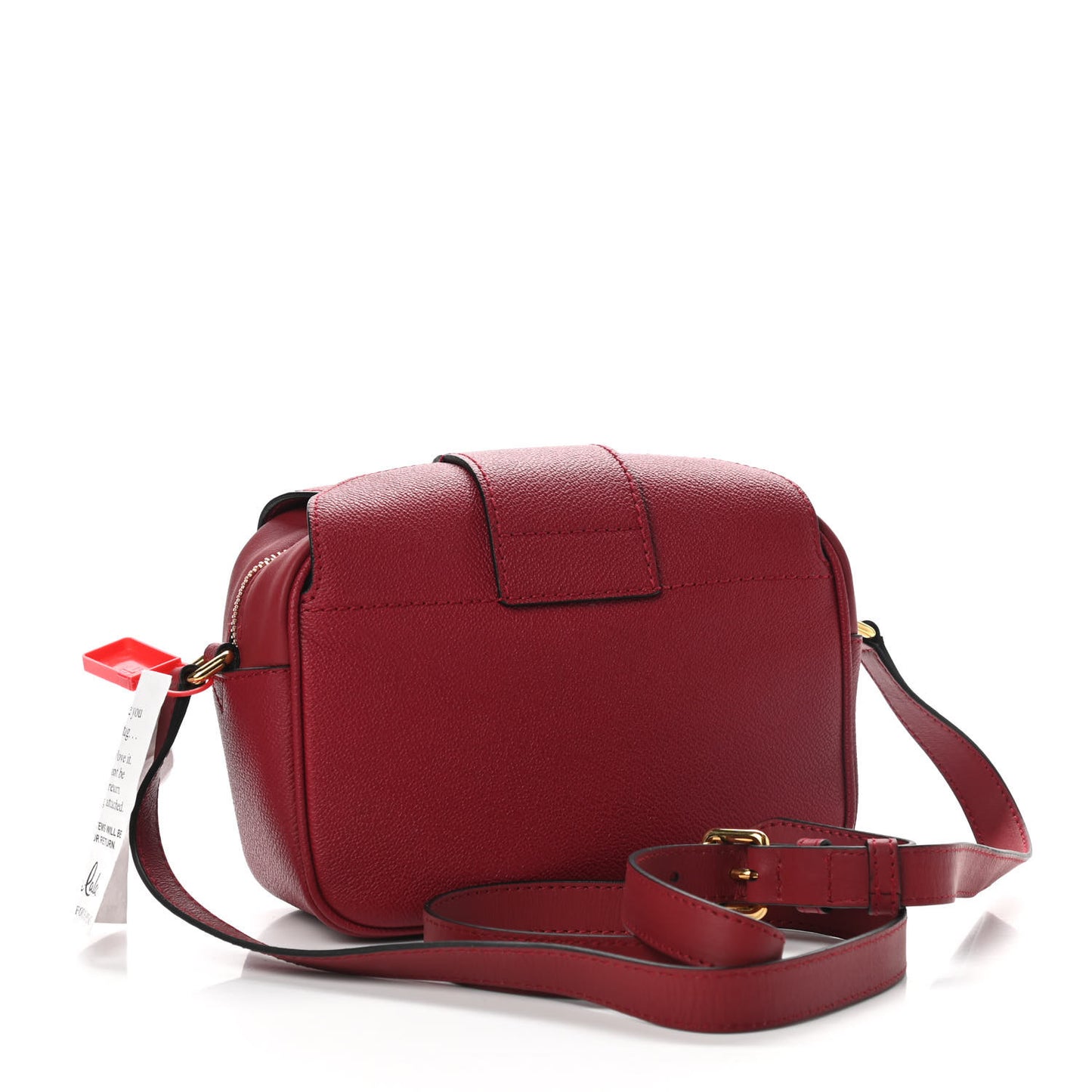 Soft Grain Calfskin Small Buckle Zip Bag Red
