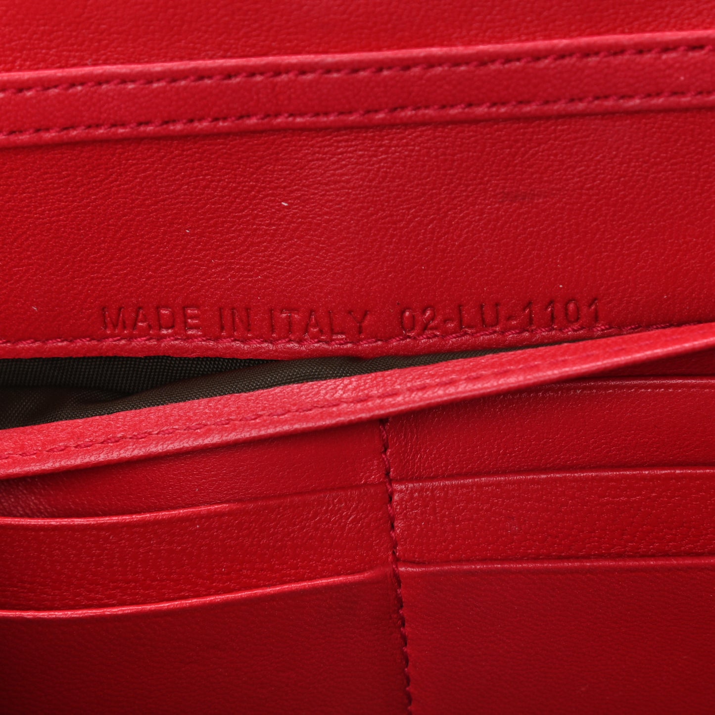 Lambskin Cannage Rendez-vous Chain Wallet Red