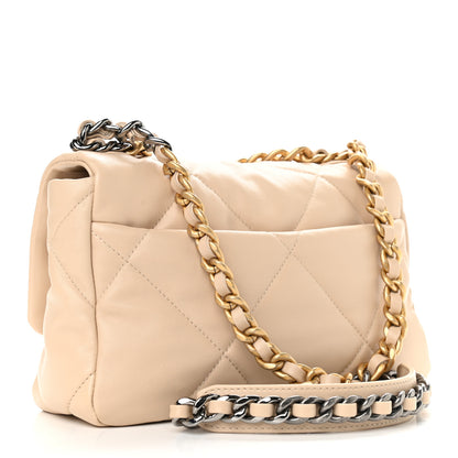 Chanel Lambskin Quilted Medium Chanel 19 Flap Beige 3 of 9
