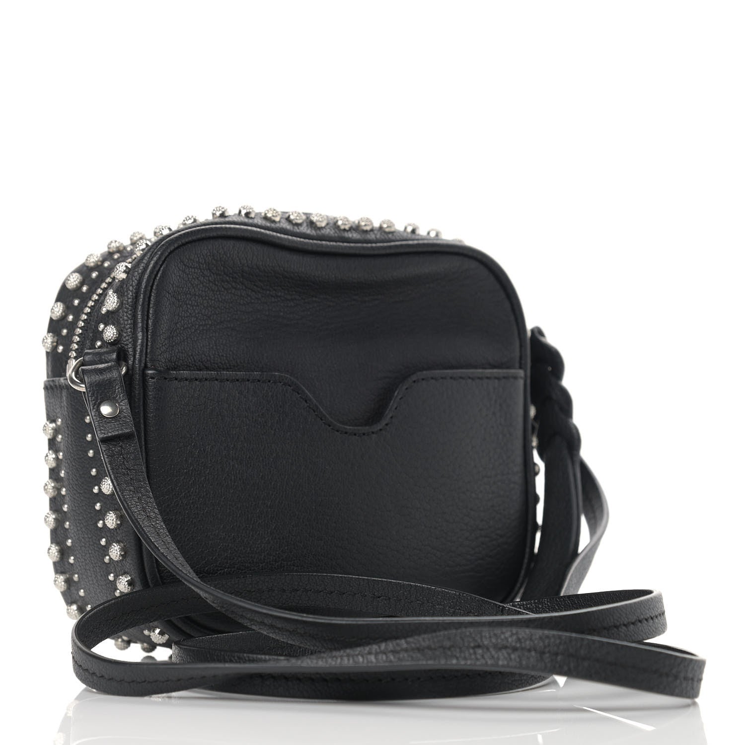 Alexander McQueen Calfskin Studded Embroidered Mini Camera Bag Black 2 of 8