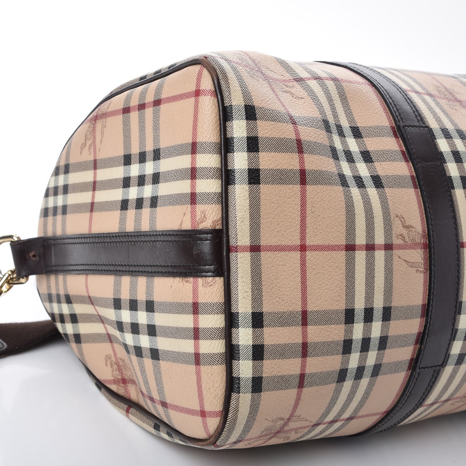 Burberry Haymarket Check Duffle Bag Dark Brown 14 of 20