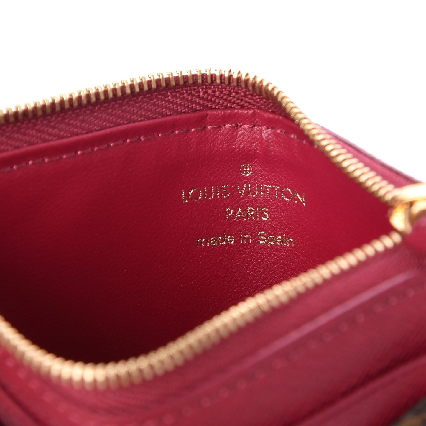 Monogram Zipped Card Holder Fuchsia