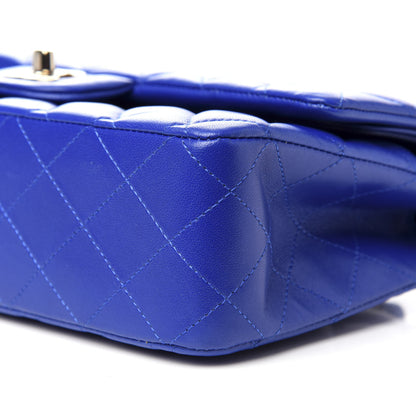 Chanel Lambskin Quilted Medium Double Flap Blue 8 of 9