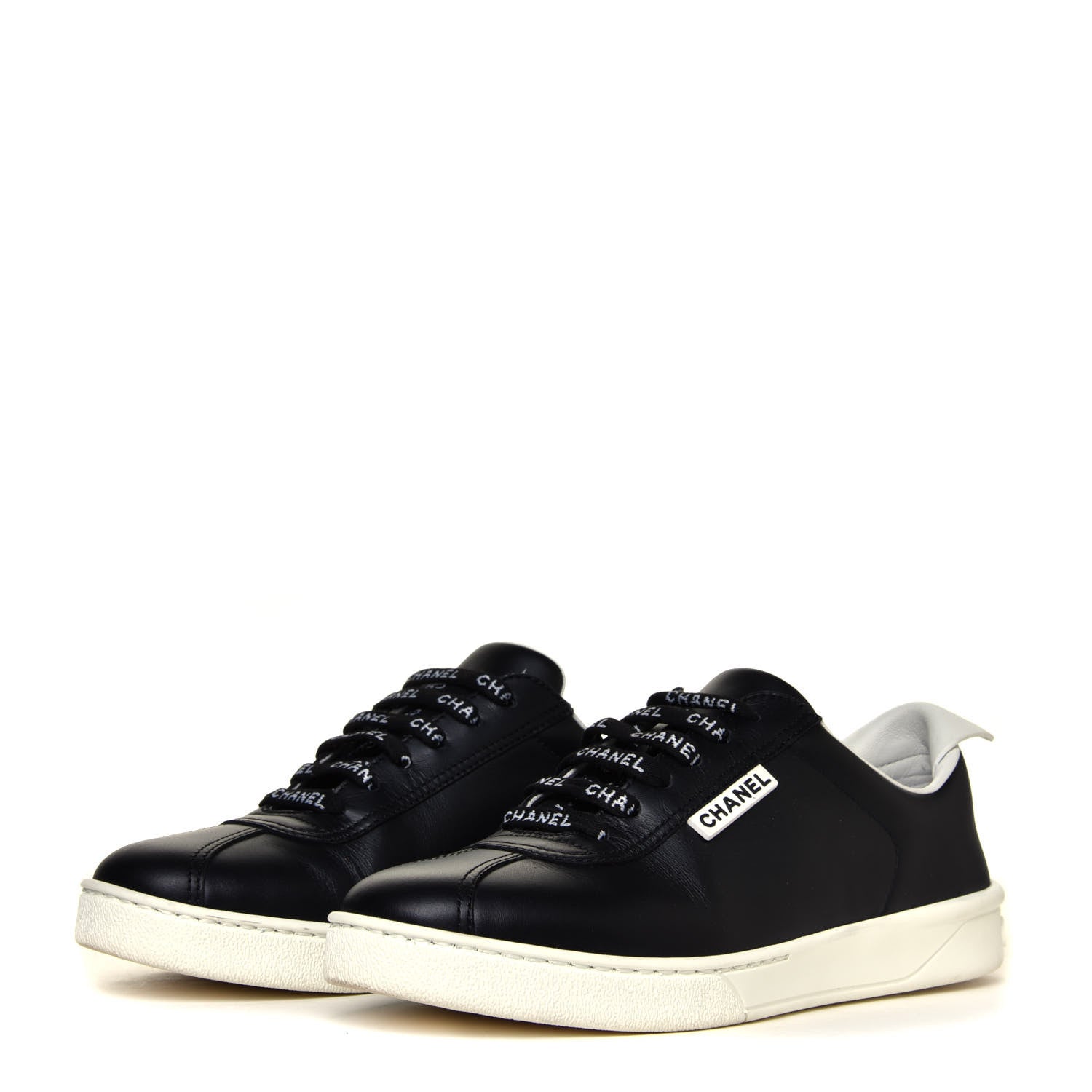 Chanel Calfskin Womens CC Sneakers 36 Black 5 of 12
