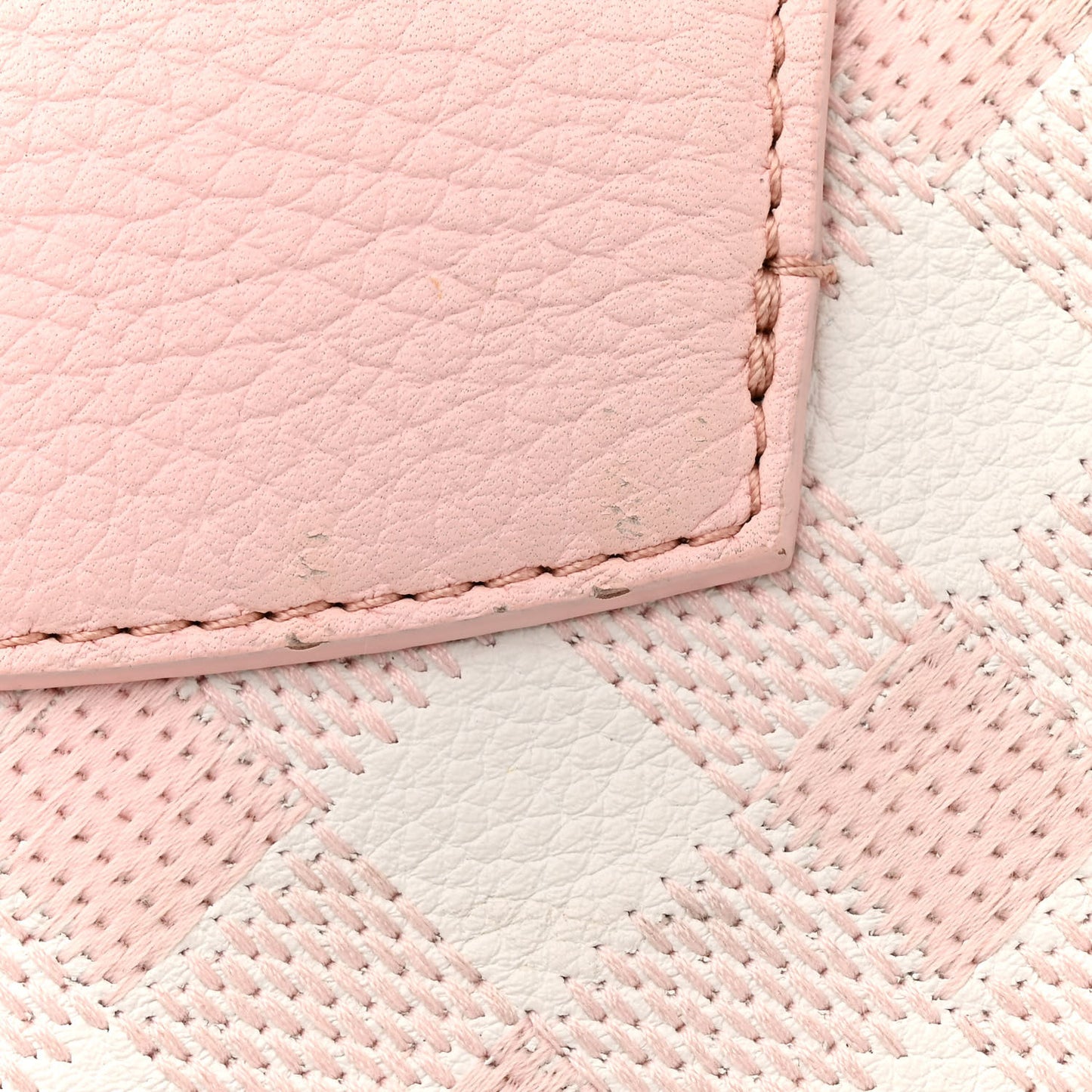 Taurillon Embroidered Vichy Capucines BB Light Pink