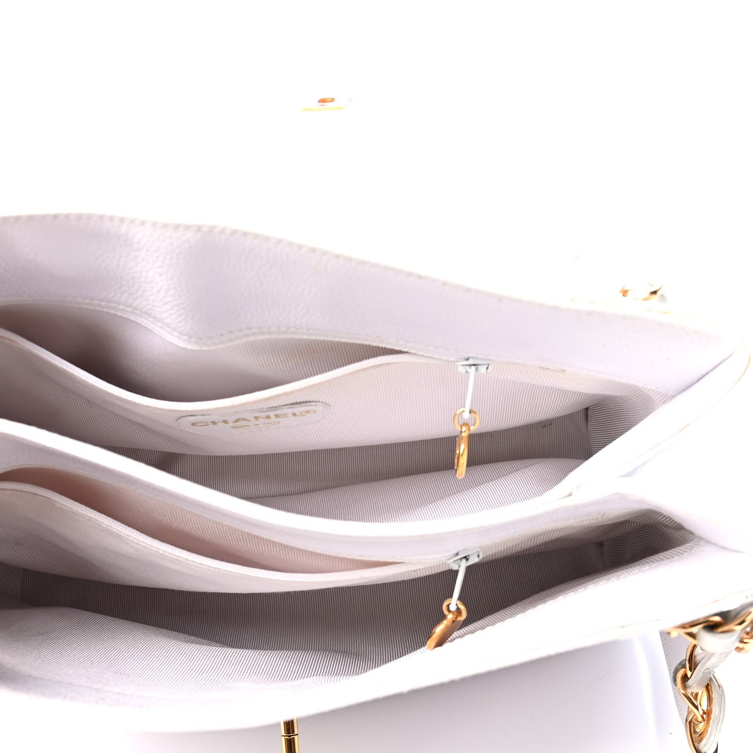 Chanel Caviar Flap Shoulder Bag White 4 of 6