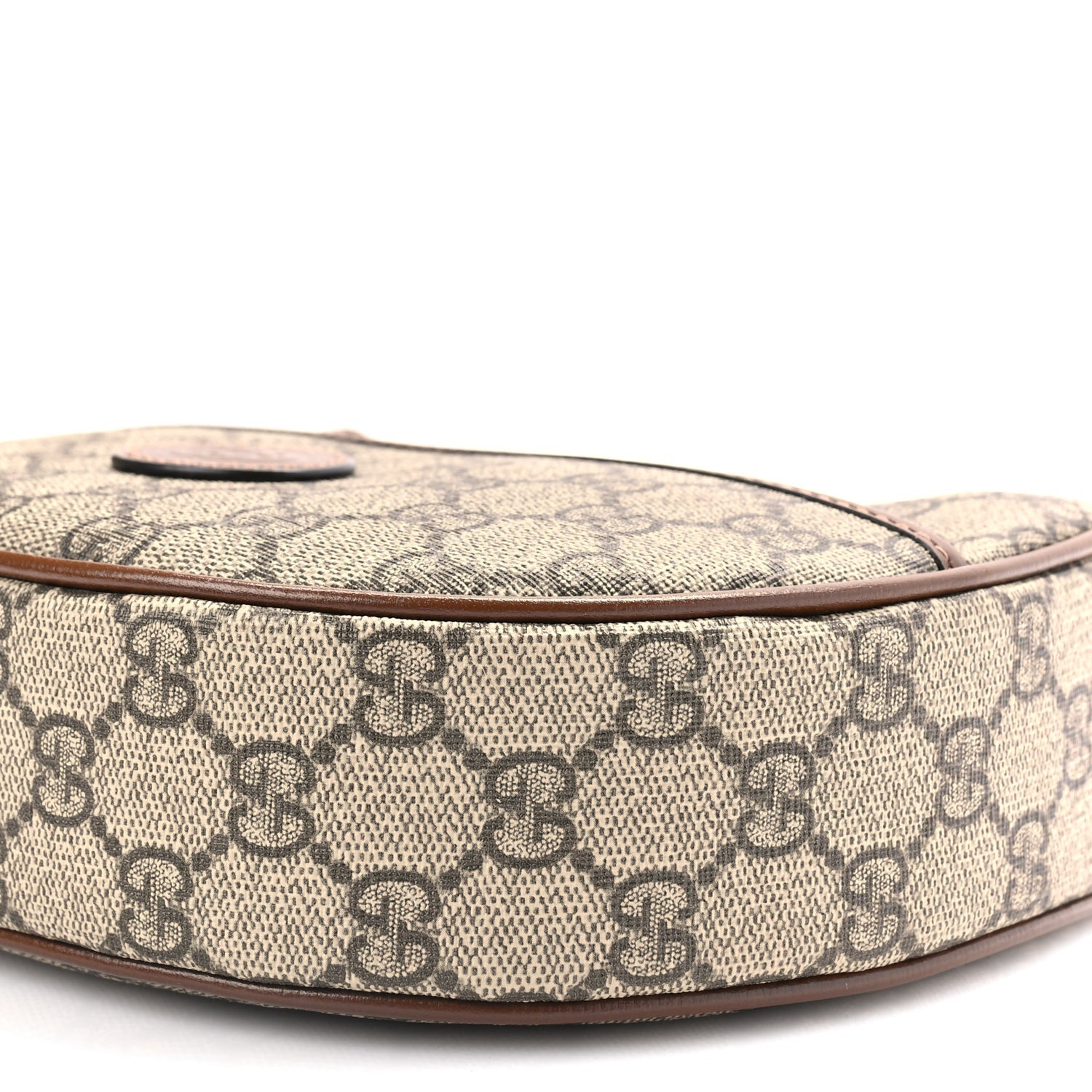 Gucci GG Supreme Monogram Azalea Calfskin Mini Retro Interlocking G Half Moon Bag Beige Ebony Brown Sugar 7 of 8