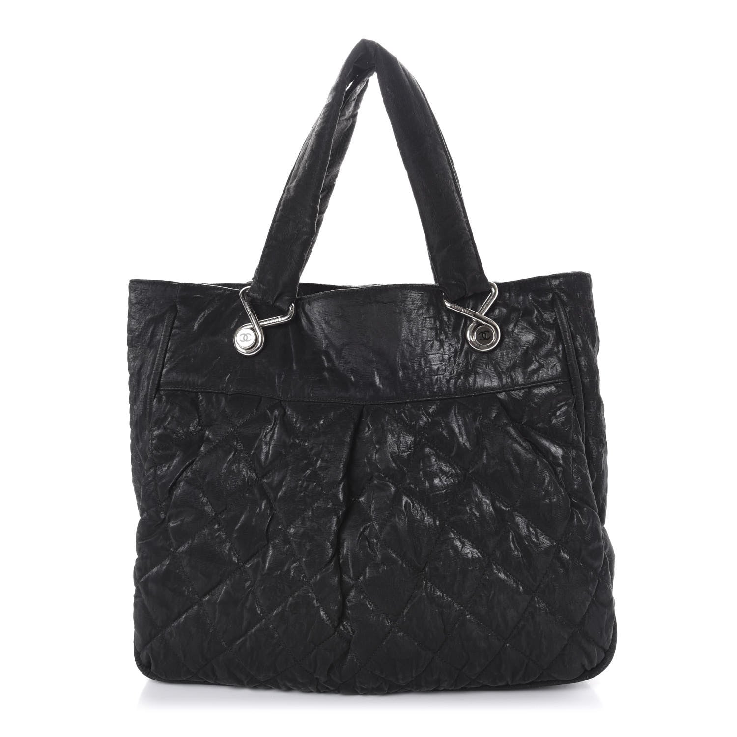 Chanel Crinkled Coated Canvas Le Marais Large Tote Black 1 of 14