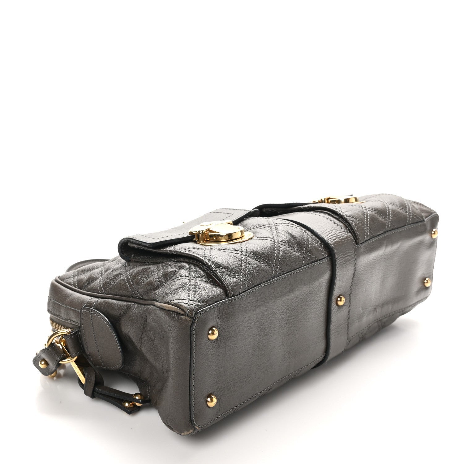 Marc Jacobs Calfskin Quilted Venetia Satchel Grey 4 of 7