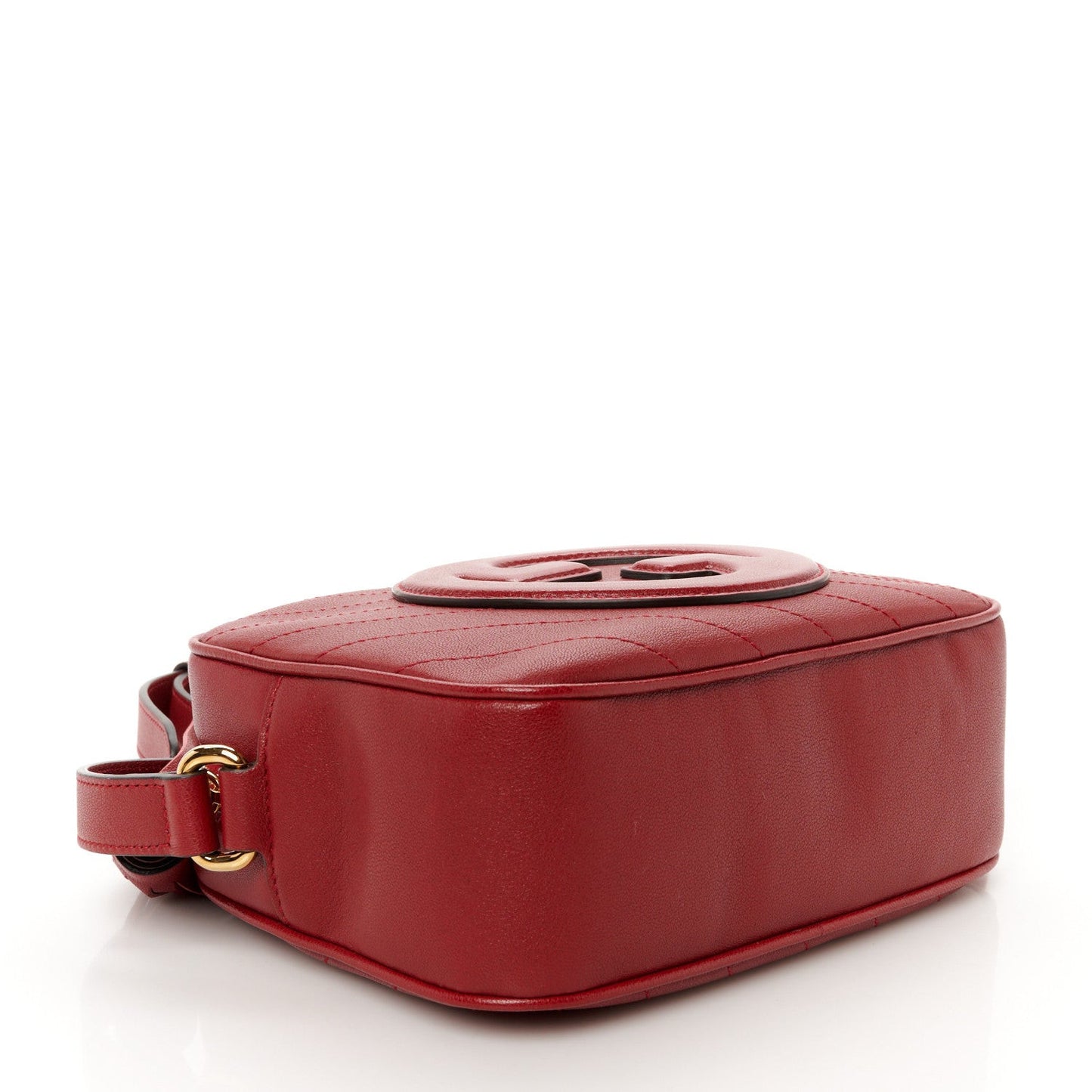 Sakai Be Green Calfskin Diagonal Stitched Small Blondie Shoulder Bag Rosso