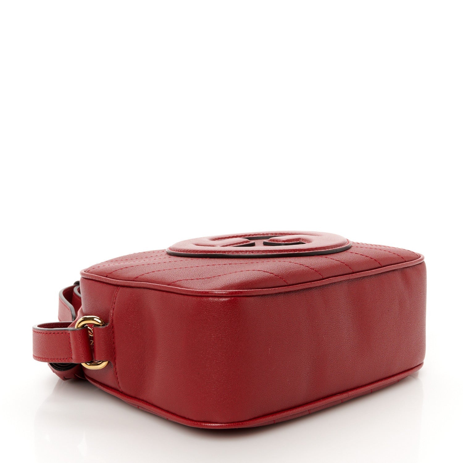 Gucci Sakai Be Green Calfskin Diagonal Stitched Small Blondie Shoulder Bag Rosso 4 of 7