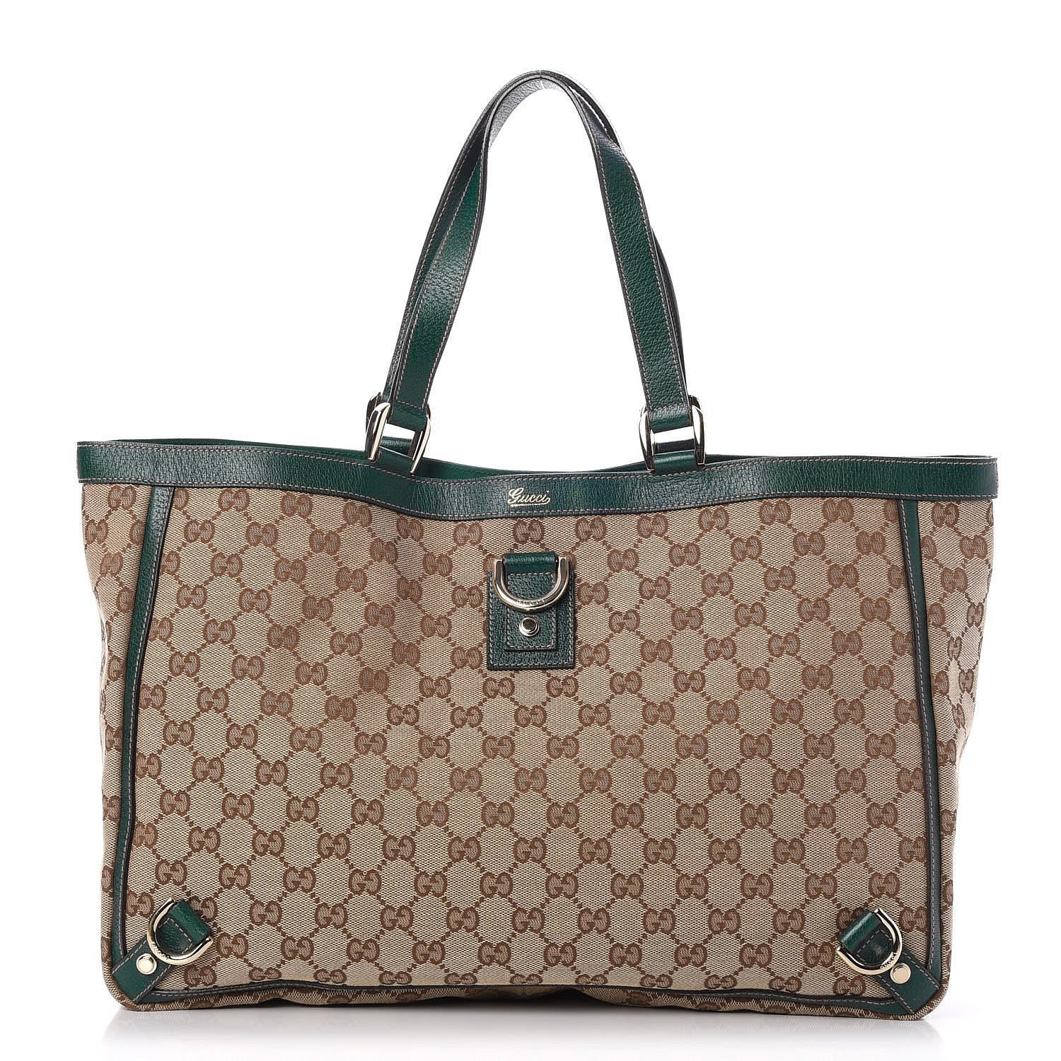 Gucci Monogram Large Abbey Tote Green 1 of 7