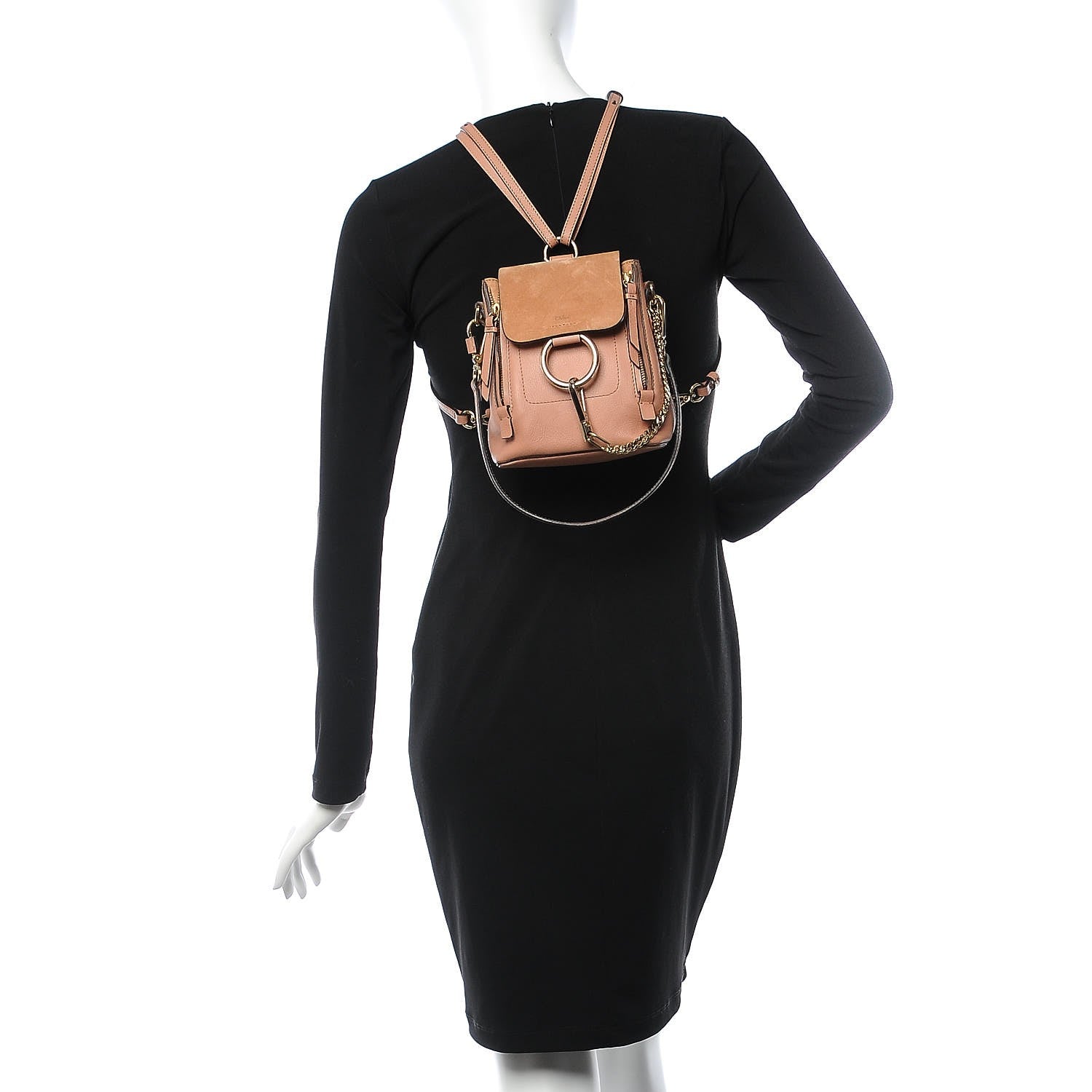 Chloe Suede Calfskin Mini Faye Backpack Nougat 2 of 12