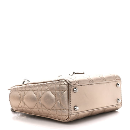 Christian Dior Metallic Lambskin Cannage Mini Lady Dior Gold 4 of 10
