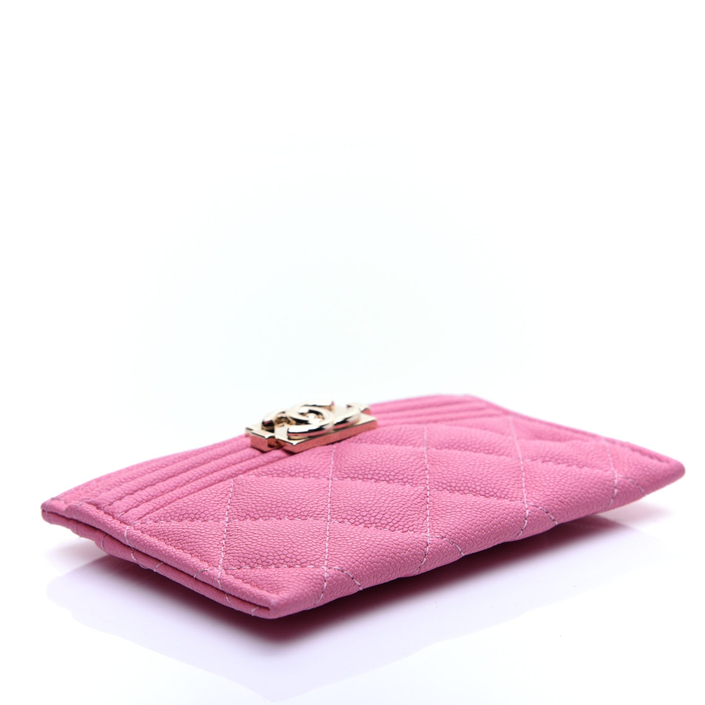 Caviar Quilted Boy Card Holder Pink