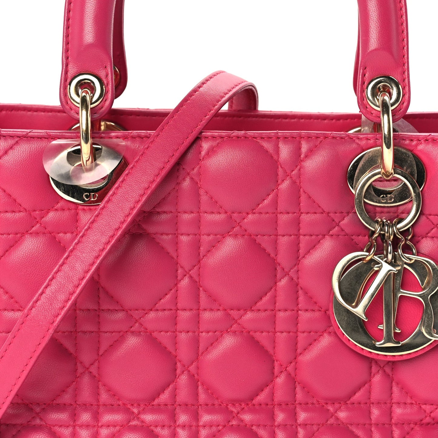 Lambskin Cannage Medium Lady Dior  Fuchsia