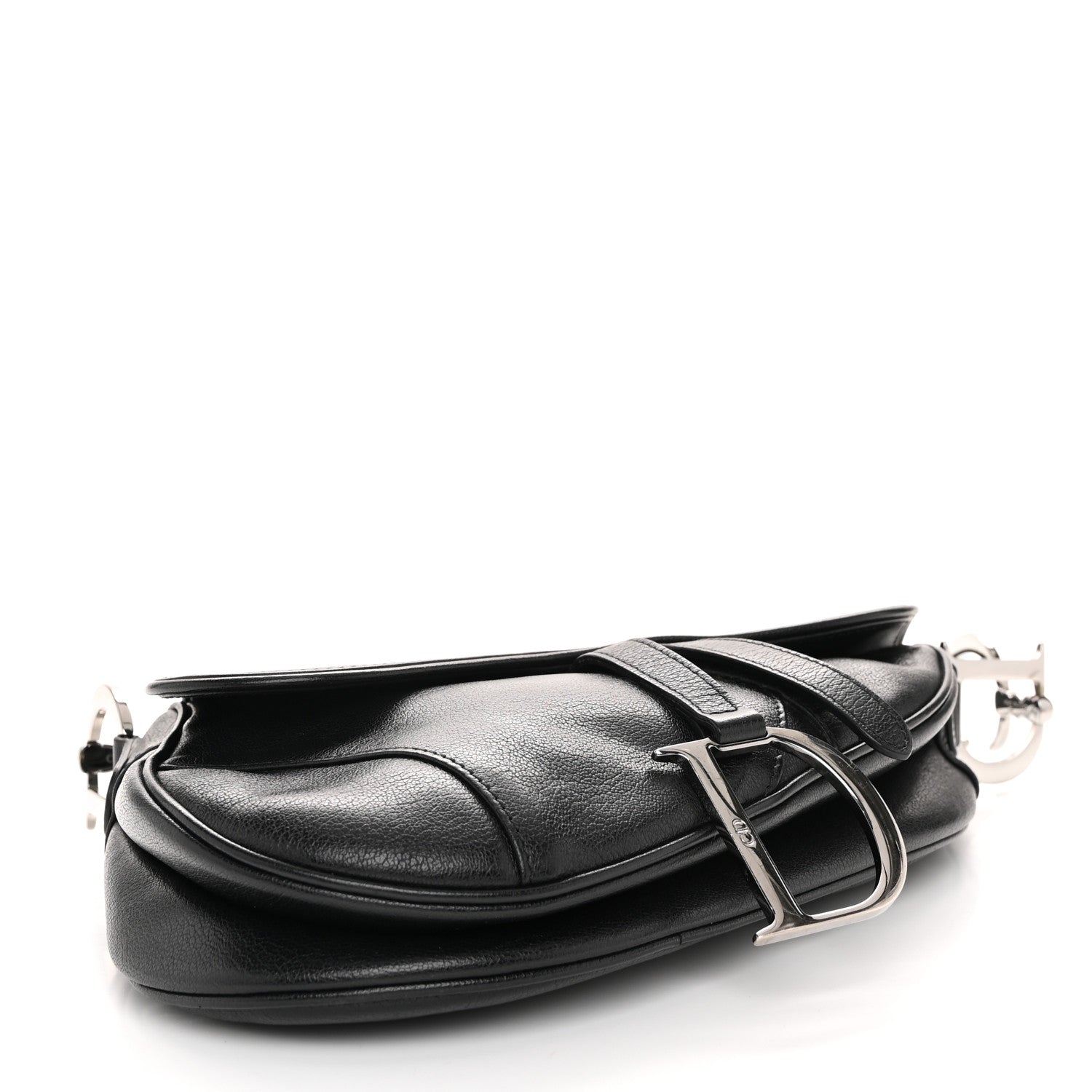 Christian Dior Shiny Goatskin Saddle Bag Black 4 of 13