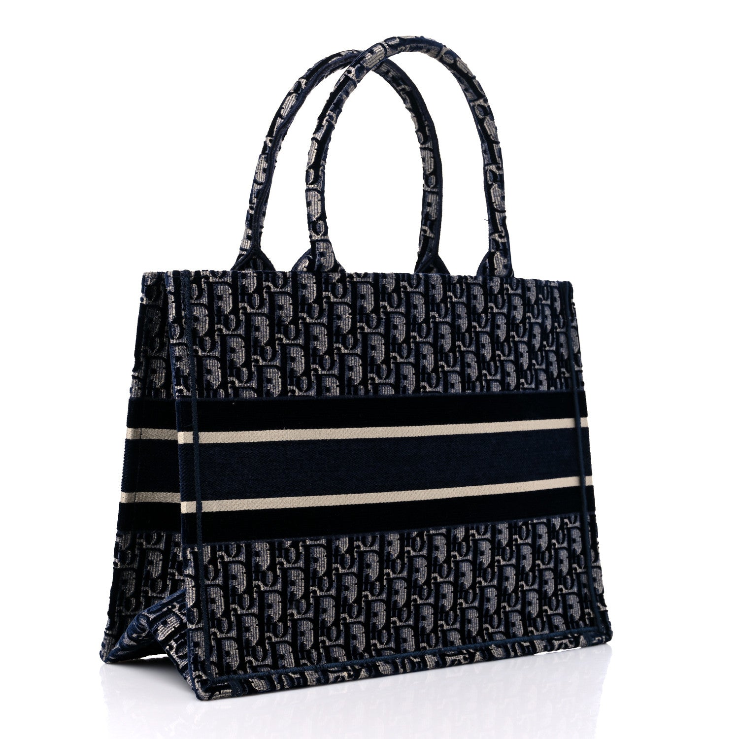 Christian Dior Oblique Velvet Medium Book Tote Blue Multicolor 3 of 18