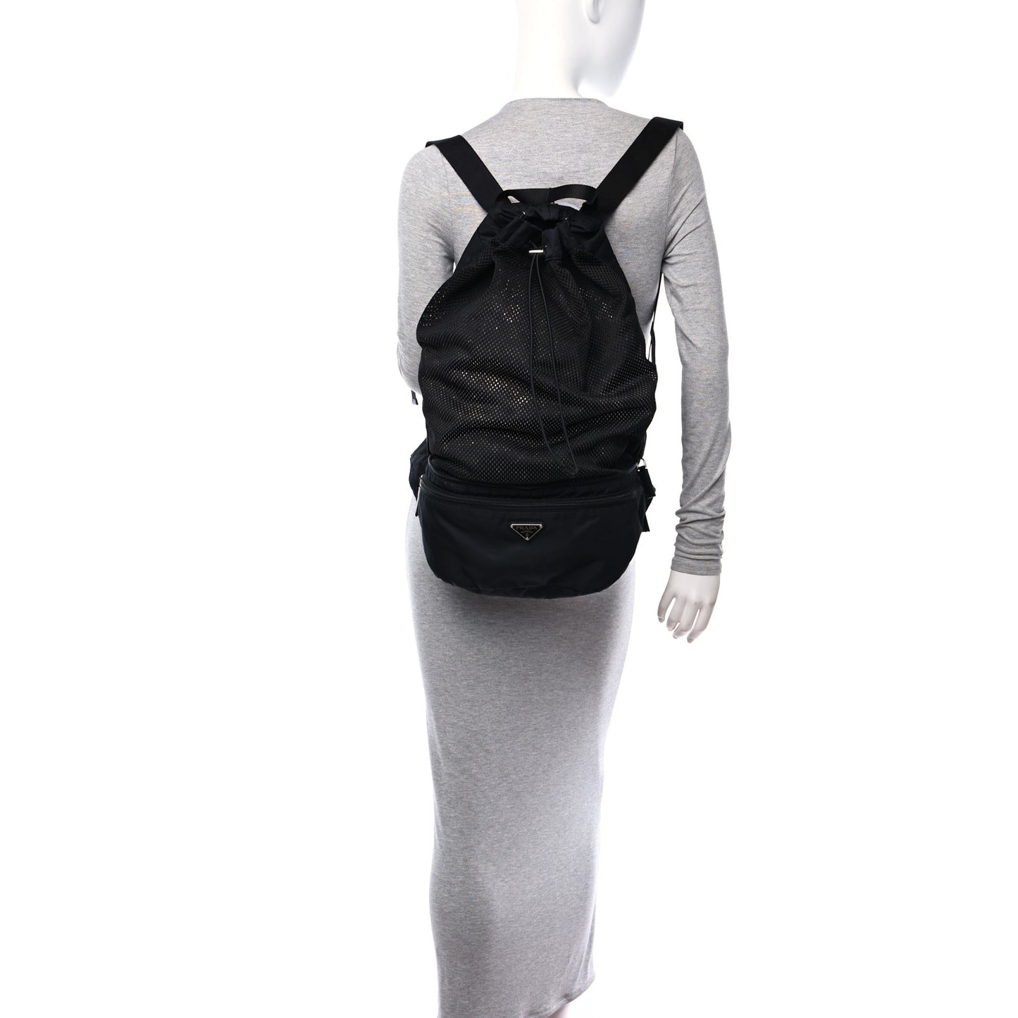 Re-Nylon Saffiano Convertible Belt Bag Black